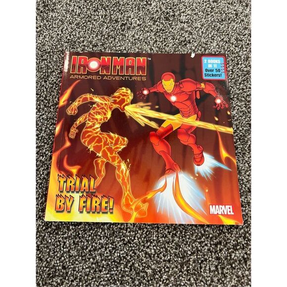 Iron Man Armored Adventures: Trial by Fire 2 books in 1 with stickers - Picture 1 of 5
